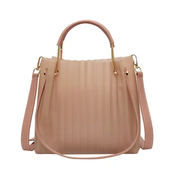 

2019 New Large Capacity Jelly Women's Shoulder Bag Female Casual Handbag Pink Summer Messenger Crossbody Bag for Ladies Tote Bag