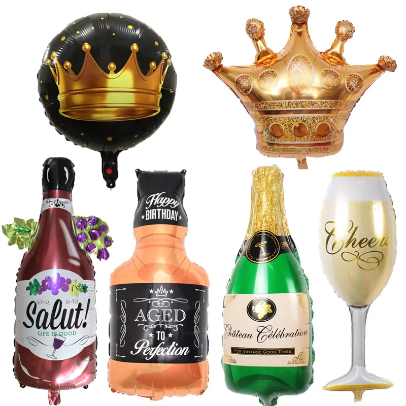 

Bar opening Wedding Anniversary Party Aluminium Foil Balloon Decoration Gift Champagne Balloons Wine Bottle And Cup Ballon