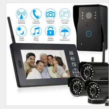 3ch 2,4 г Беспроводной видео-телефон двери с 7 дюймовым TFT ЖК-дисплей для домашней системы безопасности мобильного телефона дистанционная разблокировка