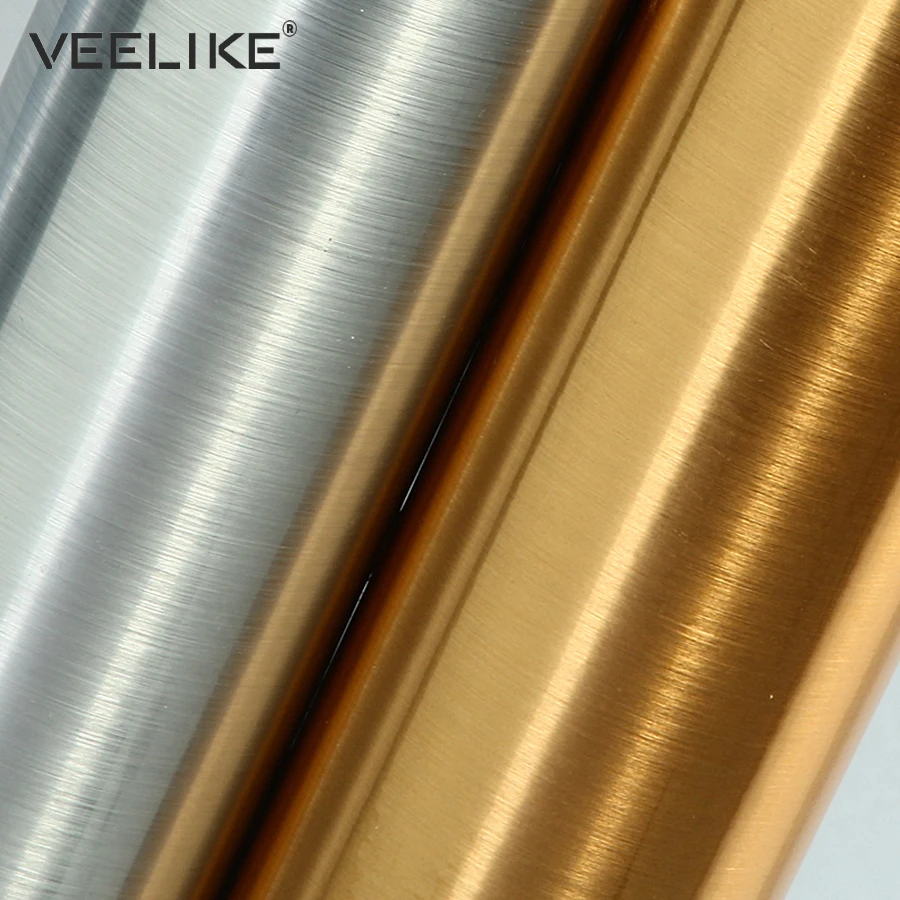 Brushed Silver Decorative Film PVC Vinyl Self adhesive Wallpaper Stainless Steel Contact Paper Kitchen Home Decor Wall Stickers