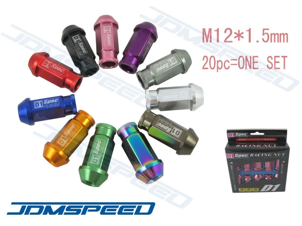 JDMSpeed 20pcs JDM D1 Spec M12 x 1.5 Racing Lug Wheel Nuts Screw