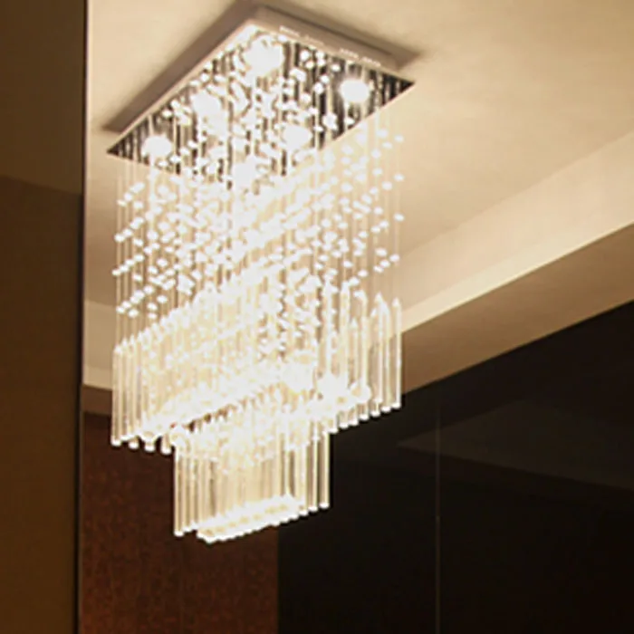 Us 209 84 57 Off Simple Duplex House Living Room Crystal Chandelier Rectangular Restaurant Crystal Light Store Box Conference Hanging Lamps In
