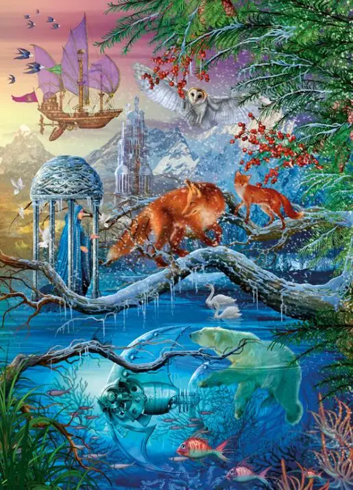 jigsaw puzzles 1000 pieces Paper landscape puzzles toys for adults children kids games educational Toys - Цвет: Коричневый