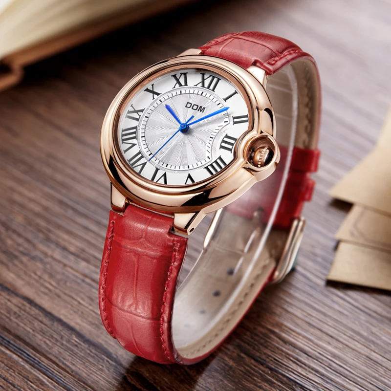 

DOM Watch Women brand luxury Fashion Casual waterproof Lady golden quartz watches relojes womenes Dress Clock G-1068