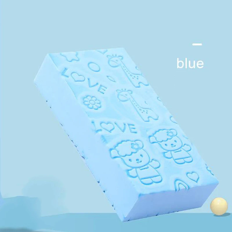 UNTIOR мягкая мочалка, губка для ванны тела Очищающая пенка для душа буфами на рукавах высокой плотности печатных тела отшелушивающий губка для настольного тенниса для взрослых - Цвет: Синий