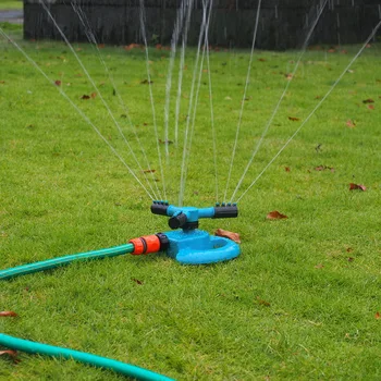 

EU US 3Nozzle Water Sprinkler Gardening Irrigation Plastic 360 Degree Automatic Rotation Big Fork Sprinkler Watering Grass Lawn