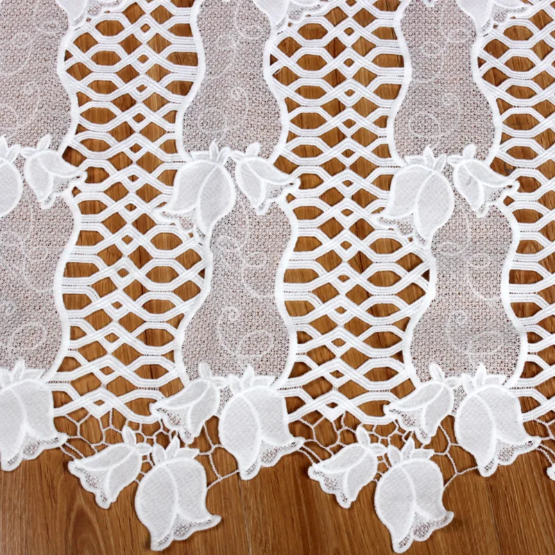 Новая белая/черная Лоскутная Маленькая кружевная расшитая ткань с узорами колокольчиков для свадебного платья африканская юбка