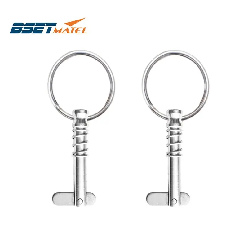 

2PCS BSET MATEL Marine Grade 6.3*42mm 1/4 inch Quick Release Pin with Ring for Boat Bimini Top Deck Hinge Marine hardware