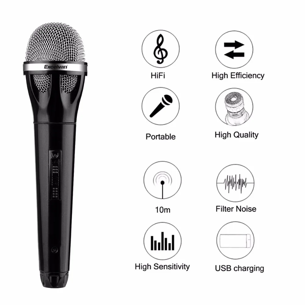 Professional Excelvan K18 Portable Bluetooth Wireless Microphone With