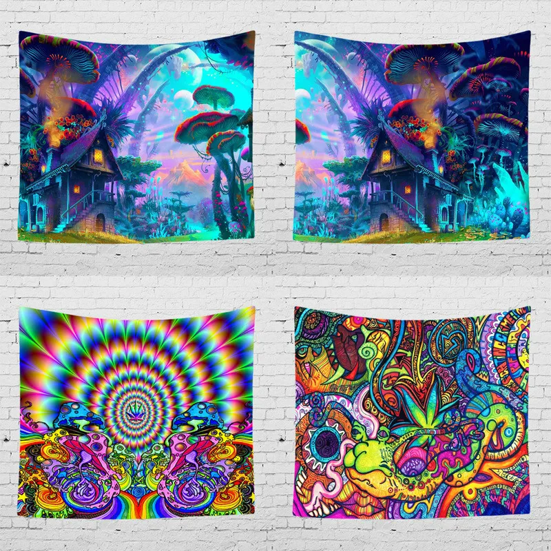 Psychedelic Волшебная стена гобелен визуальный 3D печать стены Вручая гобелены