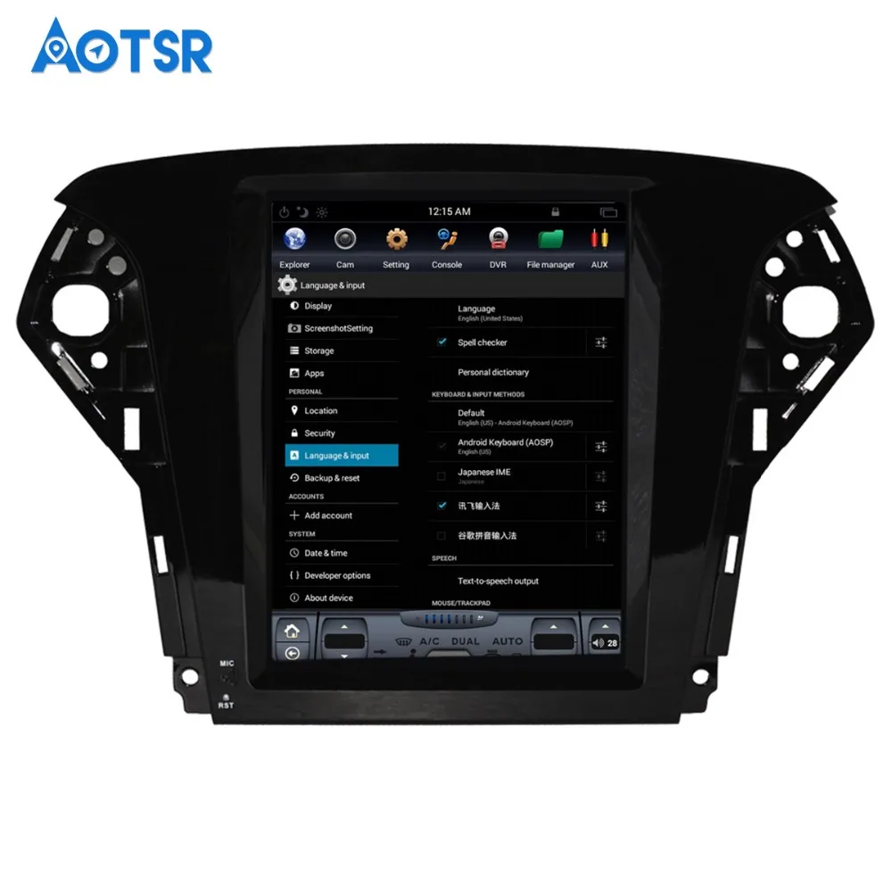 Cheap Big Screen pure Android Tesla style Car DVD Player GPS Navigation For Ford Mondeo 2007-2012 Auto navi stereo headunit multimedia 5