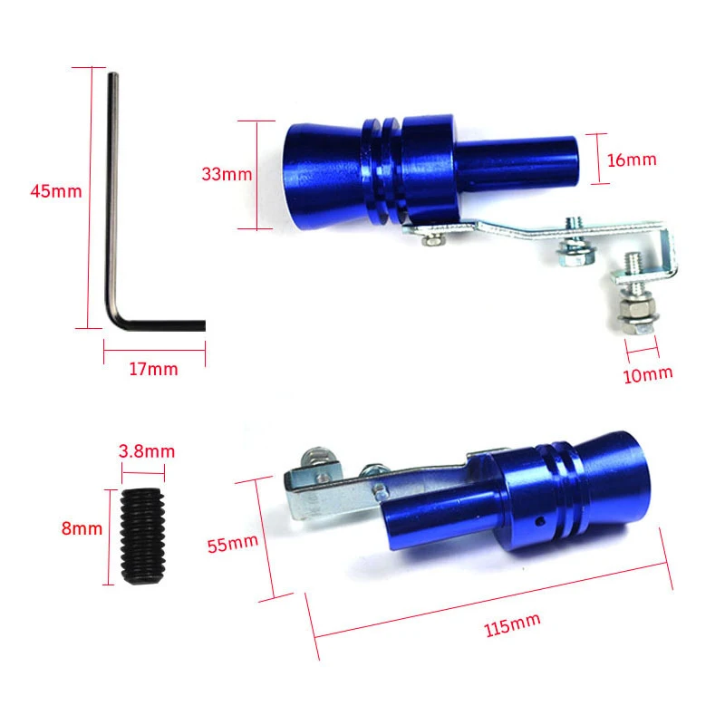 1 шт Универсальный Автомобильный изменение турбины свистка выхлопной трубы эхолот звукоимитационное устройство для автомобиля мотоцикла Sound свисток Выпускной 5 Цвета