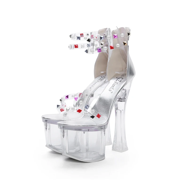 Talon/Прозрачная женская обувь Chaussure 2019 для вечеринок 18 см пикантные Разноцветные