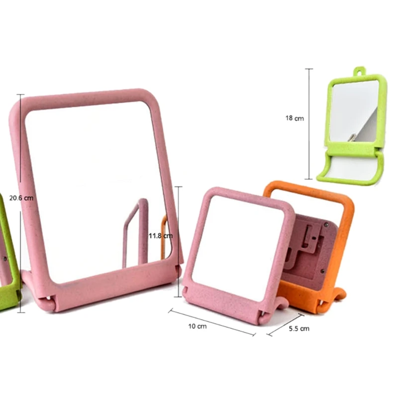

Single Side Practical Stand Table Makeup Mirror Hanging Wheat Fiber Mirrors