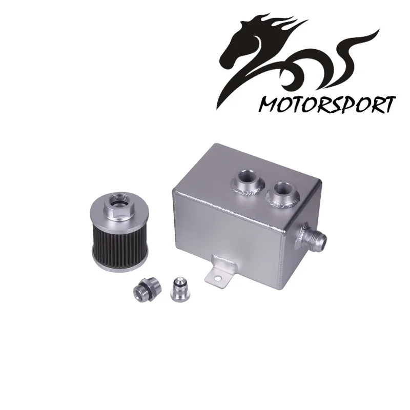 

2L Aluminum oil catch can with breather & drain tap 2LT baffled Square Fuel Tank Oil Can Oil Tank