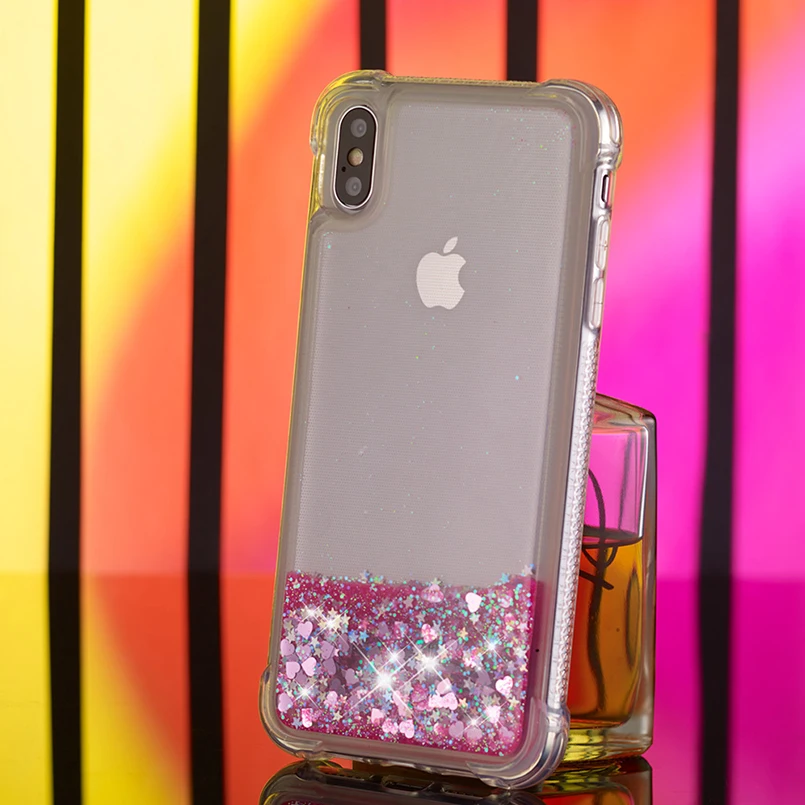 Блестящий динамичный жидкий песок чехол для iPhone 6 6s 7 8 Plus мягкий блеск TPU X XS Max XR