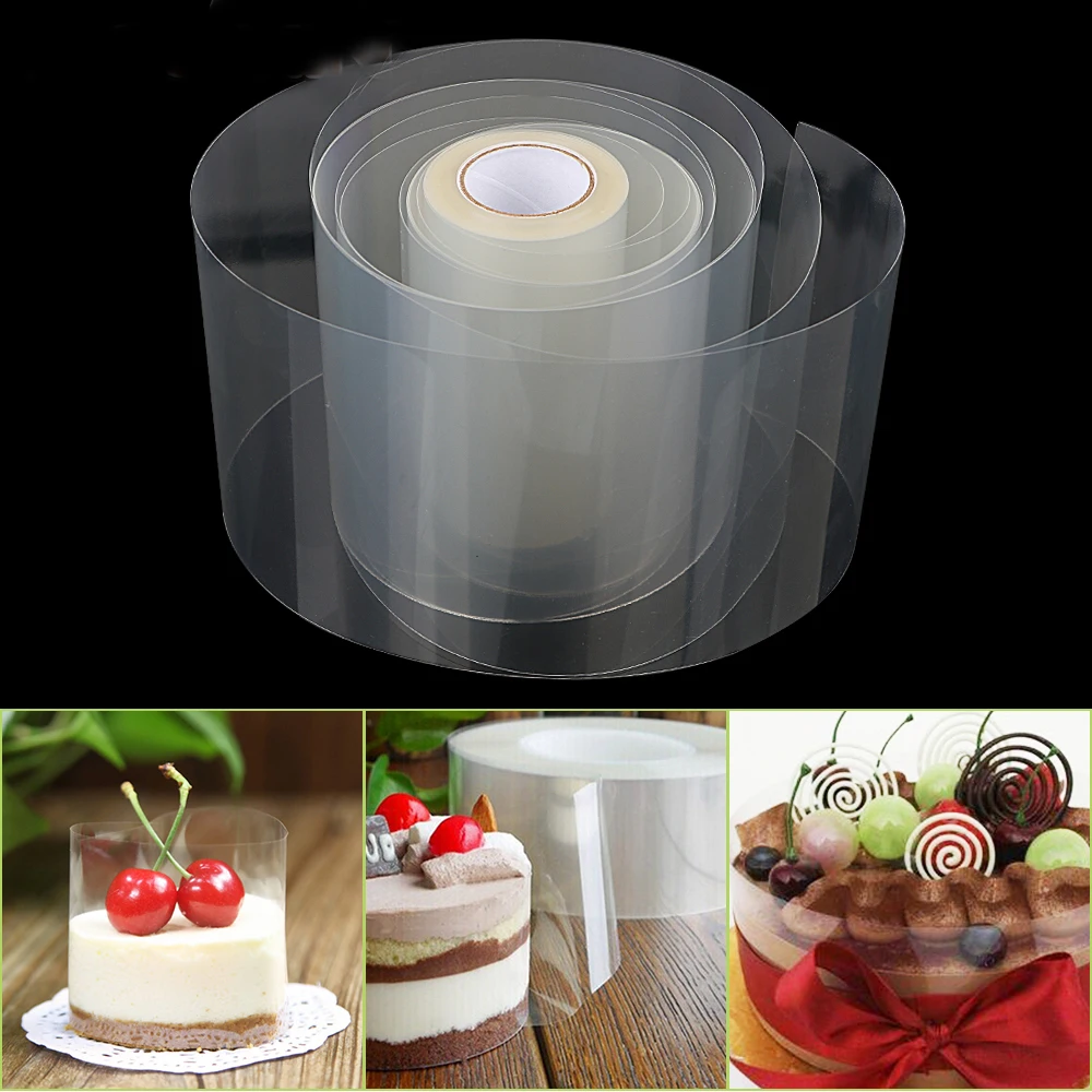 

8cm 10cm Transparent Clear Mousse Surrounding Edge Wrapping Tape Baking Cake Dessert Collar DIY Cake Decorating Tools