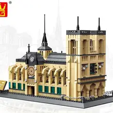 Wange масштабный здания Конструкторы комплект Нотр-Дам де Пари Модель Строительство Конструкторы комплект Классический ориентир образование Игрушечные лошадки