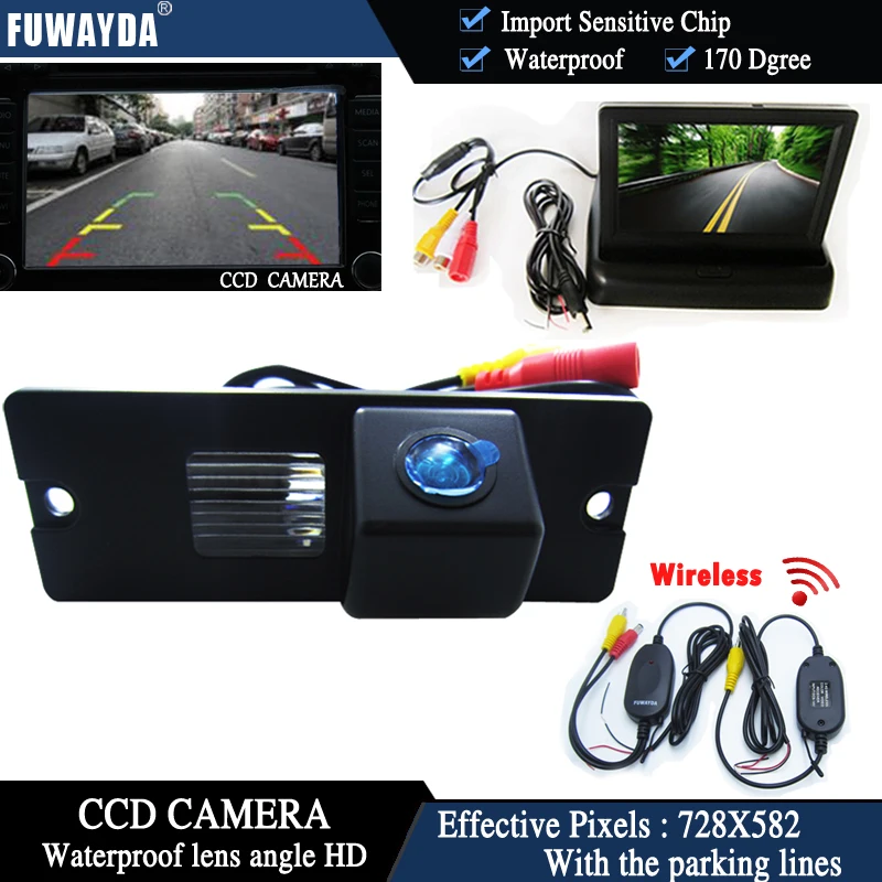 FUWAYDA Wireless Color CCD Chip Car Rear View Camera for Mitsubishi Pajero V3 V6 V8 Zinger + 4.3 Inch foldable LCD TFT Monitor | Автомобили