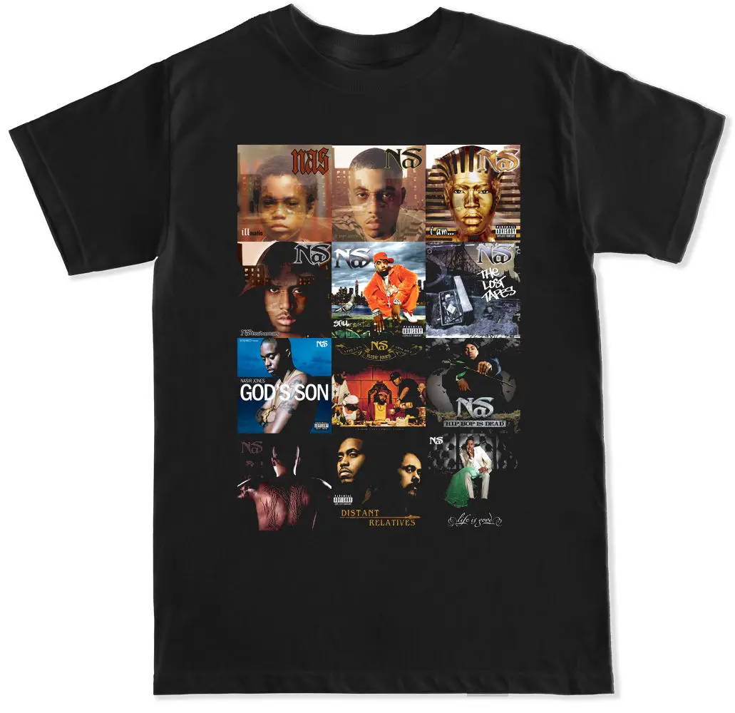 

NAS ALBUM COVERS DJ KHALED ILLMATIC FESTIVAL TRAP HIP HOP RAP 2 PAC NY T SHIRT