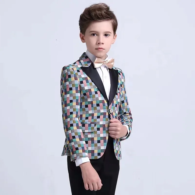 Notched Lapel Boy Suits One Button Wedding Children Party Tuxedos boys Smoking blazer (jacket+pant) | Детская одежда и обувь