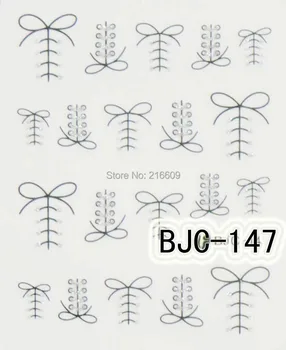 

Nail Glitter 22Sheets/Lot 3D Glitter Black White Latchet Bow Water Nail Sticker Nail Art Transfer Decals Decoration BJC144-154
