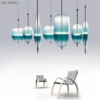 

Post-modern simple fashion pendant lights fashion art fade glass pendant lamp hotel bar dining restaurant hanging light fixtures