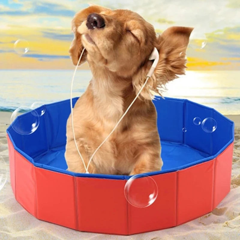 pet products grande pvc pieghevole piscina vasca da bagno per piccolo cane e cat teddy fold