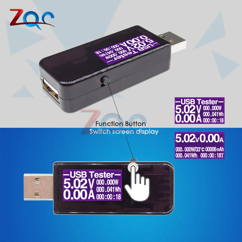 7 в 1 USB lcd Цифровой вольтметр измеритель напряжения тока Амперметр мощность энергии Емкость Сопротивление температура Многофункциональный тестер