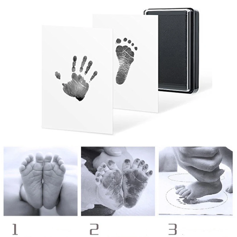 5 Colors Babys Birthday Present Baby Clean Inkless Touch Ink Pad Safe Non-Toxic Footprint Handprint Ink Pads Hand and Foot Prints Photo Frame Accessories Non-Toxic and Safe Baby Frame Souvenir