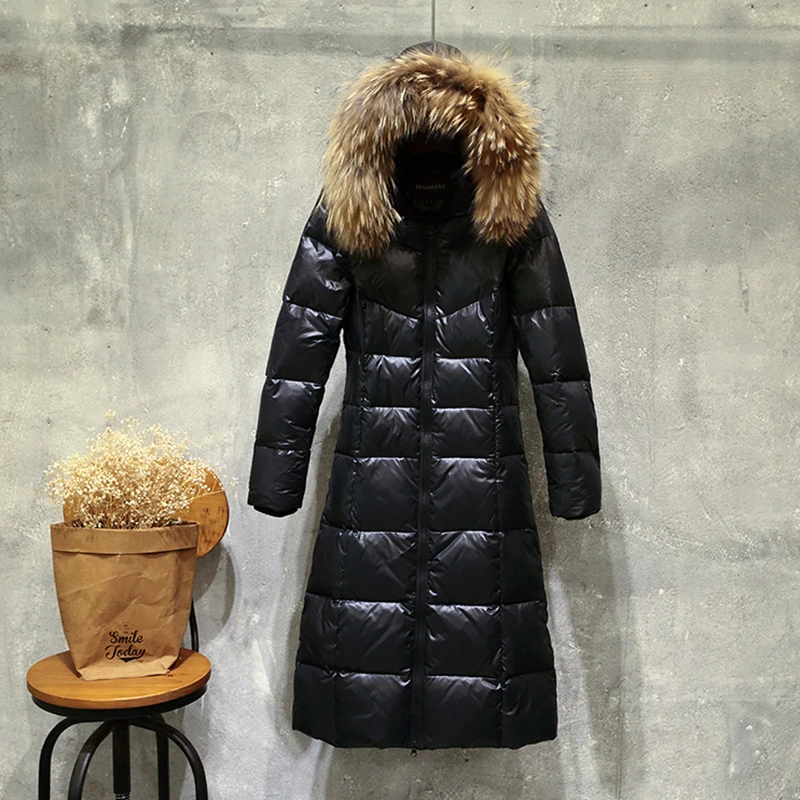 High quality big fur collar down jacket women parkas jacket long slim outerwear woman winter thick warm down jackets large coat High quality big fur collar down jacket women parkas jacket long slim outerwear woman winter thick warm down jackets large coat