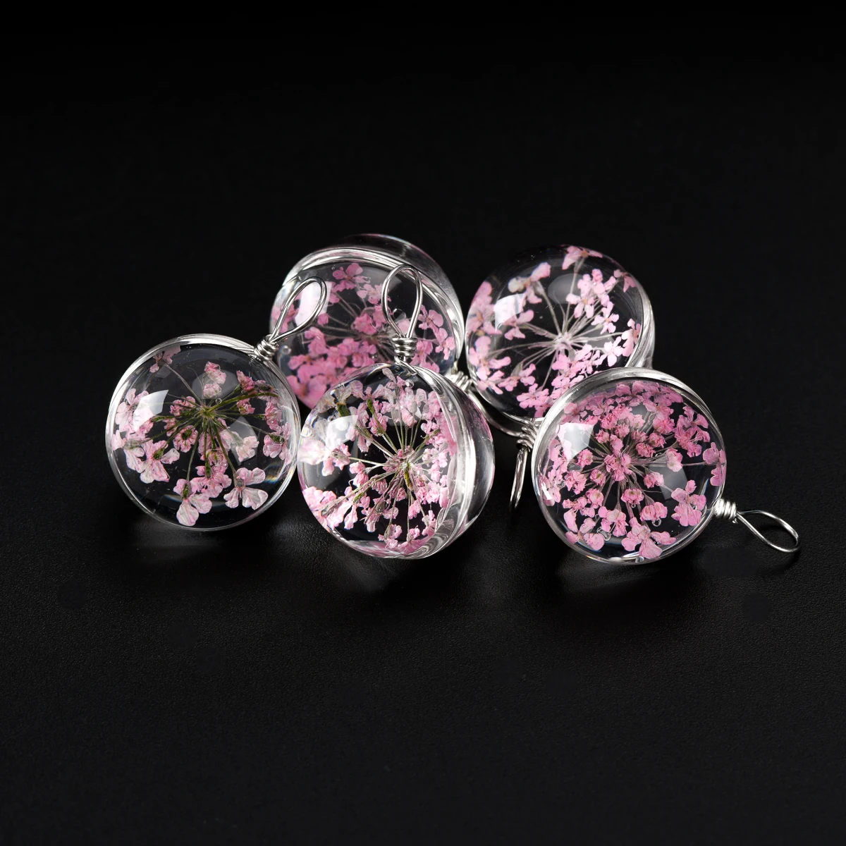 

Dried Flower In Glass Bead handmade Not Ceramic For DIY Earrings Bracelet Necklace Jewelry Making Beads #IZ322
