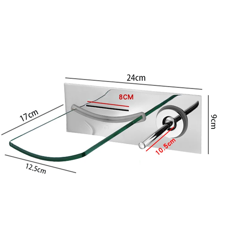 Настенный медный черный светодиодный стеклянный водопад для ванной комнаты, смеситель для раковины, масляный Бронзовый светодиодный кран для раковины B3320