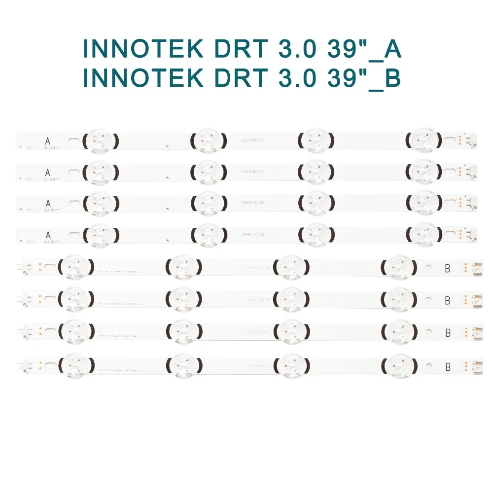 

8 PCS(4*A+4*B)LED strip bar Replacement for LG 39 inch TV 39LB5610 39LB561V 390HVJ01 innotek DRT 3.0 39 inch A B type