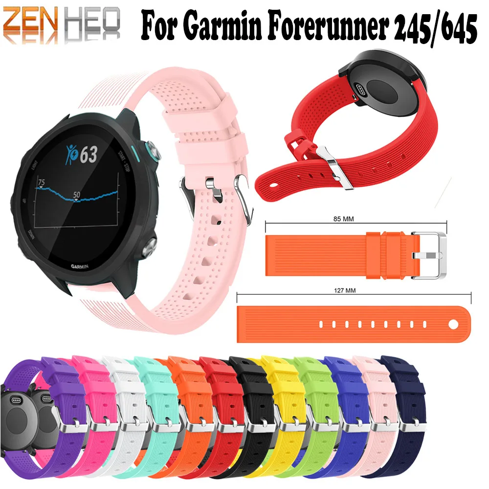 

Watchband 20mm Sport Soft Silicone Replacement Sport Band For Garmin Forerunner 245/245M Wrist Bracelet Strap Smart accessories