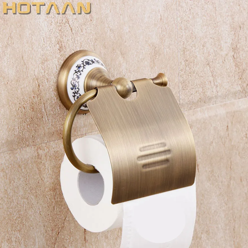 Koop Gratis Verzending, Antiek Messing Massief Messing toiletrolhouder badkamer accessoreis toiletrolhouder YT 11592