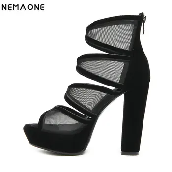 

NEMAONE 2019 Summer Women Sandals High Heels 12CM Fashion Shoes Party shoes Women Platform Pole Dancing Sandals