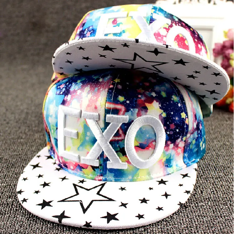 Оптовая Продажа Snapback шляпы EXO Bboy с буквенным принтом камуфляжные хип хоп шапки