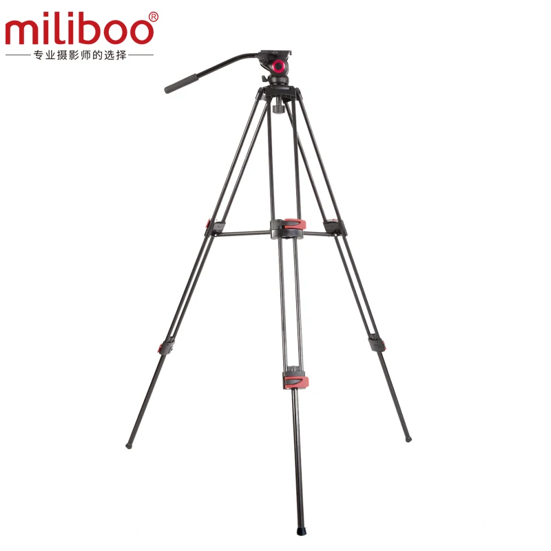 Miliboo MTT602A Профессиональный портативный алюминиевый штатив для камеры с жидкой головкой для видеокамеры/DSLR штатив для видеокамеры 7" Максимальная высота