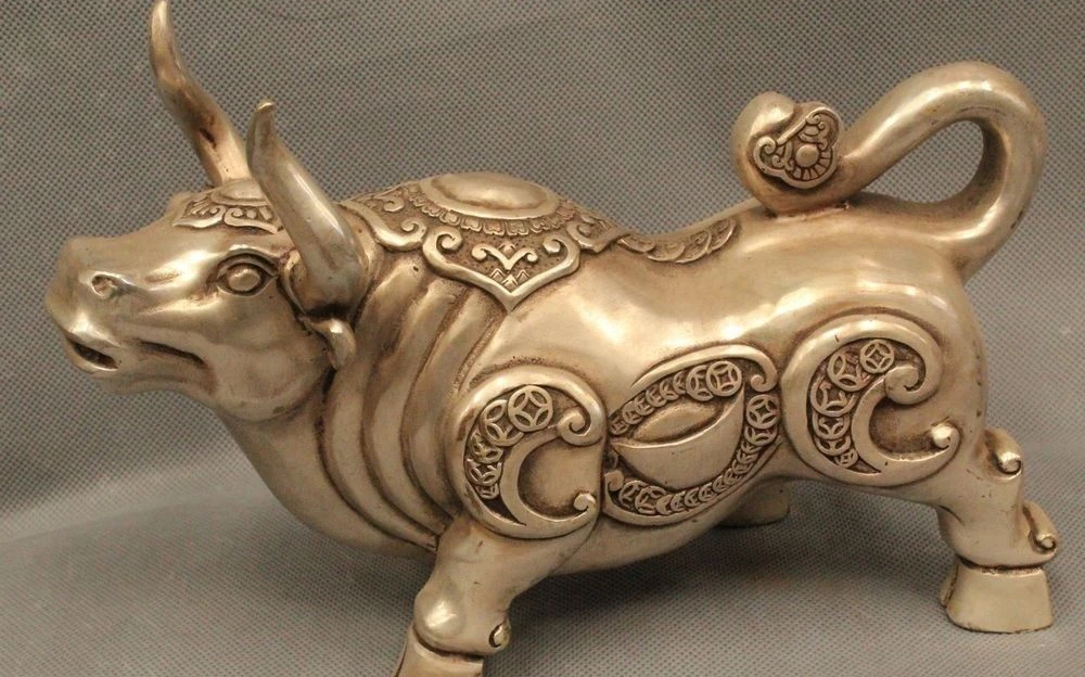 

11" China Chinese Silver Dragon Handle Statue Tower Ball Incense Burner Censer