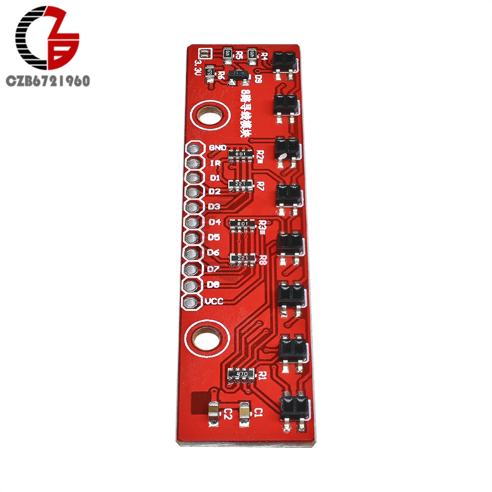 8 канальный ИК-модуль датчика слежения 8 ch, инфракрасный модуль обнаружения трассировки линии DIY детектор для Arduino Smart Car