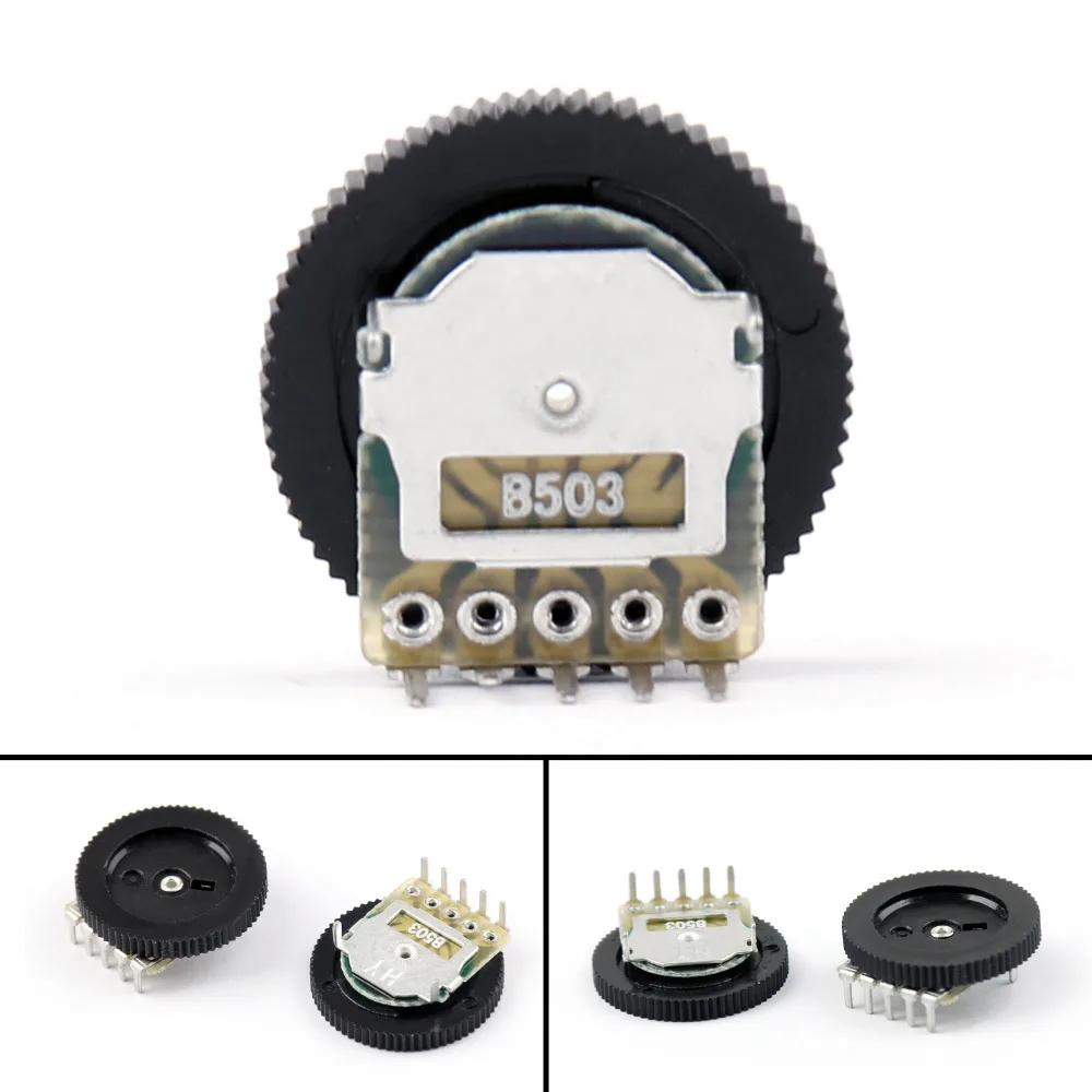 B503 16x2mm 50K Ohm Double Dial Taper Volume Wheel Duplex