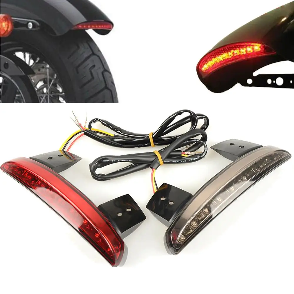 Smoke LED CROSS Turn Signals For Cruiser Cafe Racer Bobber Chopper Street Custom