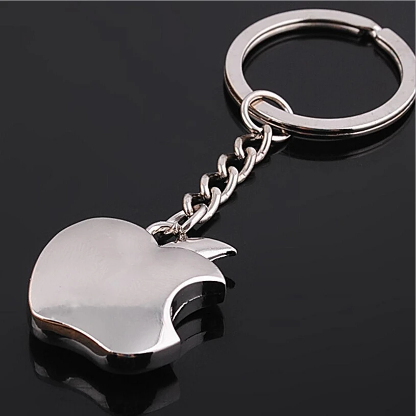 Цепочка для ключей в виде яблока Классическая новинка сувенир металлический брелок с яблоком творческие подарки брелок с кольцом для ключей для мужчин женщин принимаем логотип