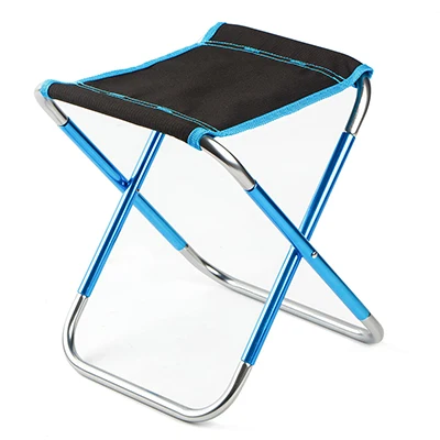 Складной стул для рыбалки портативный складной легкий стул для кемпинга Ткань Оксфорд алюминиевый сплав пляжный стул для пикников 27*25*22 см - Цвет: HH426300BL