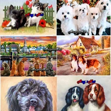 Алмазная вышивка собаки щенок daimond картина Полная площадь животные на заказ ГОБЕЛЕН алмаз dotz картина 5d алмазная Мозаика Кристалл