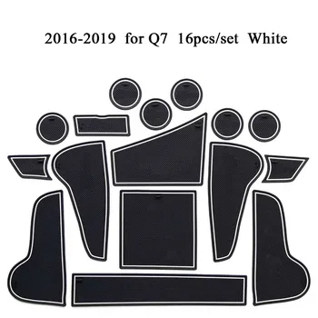 

For Audi Q7 2016-2019 Dust-proof Car Gate Slot Mat Decoration Anti-slip Door Pad Rubber Cup Groove Mat Auto Interior Accessories