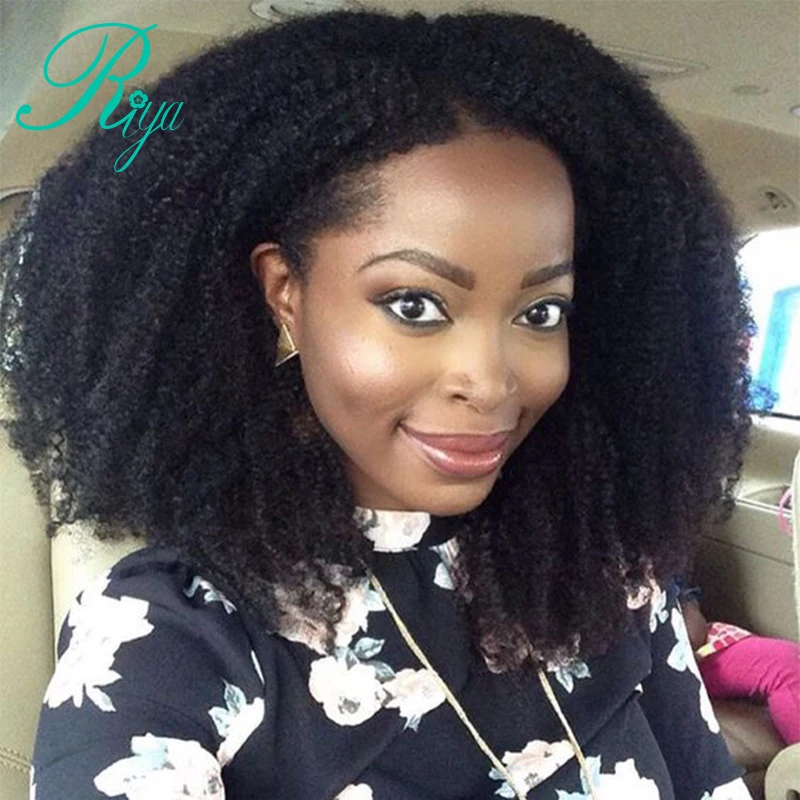 

Riya 250% Density 13x6 Afro Kinky Curly Lace Front Human Hair Wigs Natural Black Brazilian Remy Hair Wig With Baby Hair