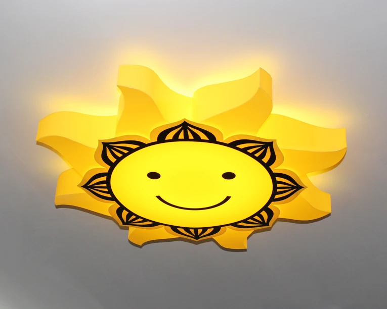 Us 140 0 Children Toy Modern Sun Ceiling Lights Study Bedroom Light Kindergarten Eye The Sun Smiling Face Pvc Lamps And Lanterns Et37 In Ceiling