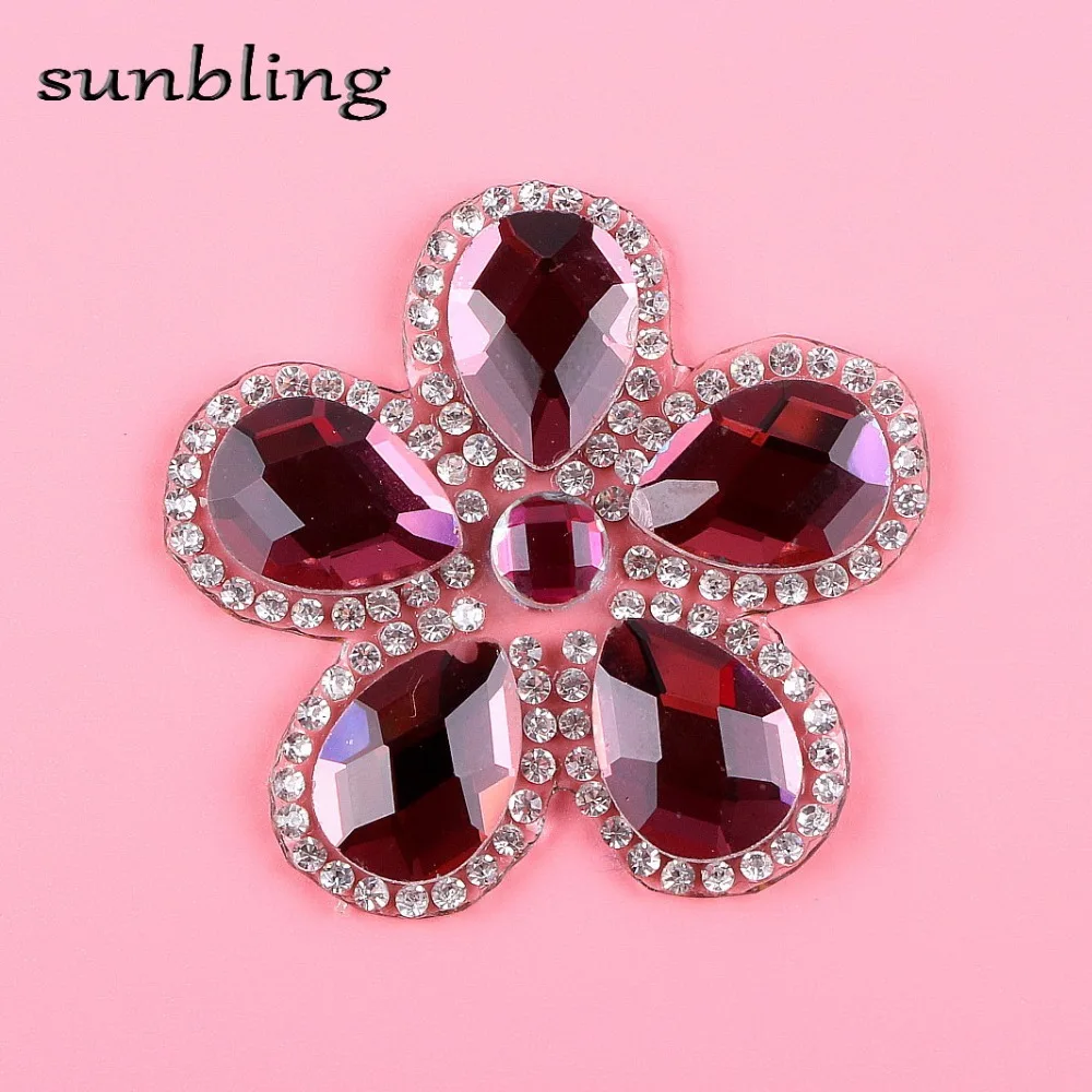 

wholesale DIY patches DMC Class good quality rhinestone floral pattern clear color crystal iron-on hotfix fashion patch patches